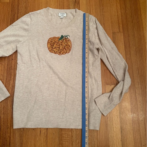 New women's S J Crew Factory Halloween sequin pumpkin Teddie sweater (n3) - Picture 9 of 9